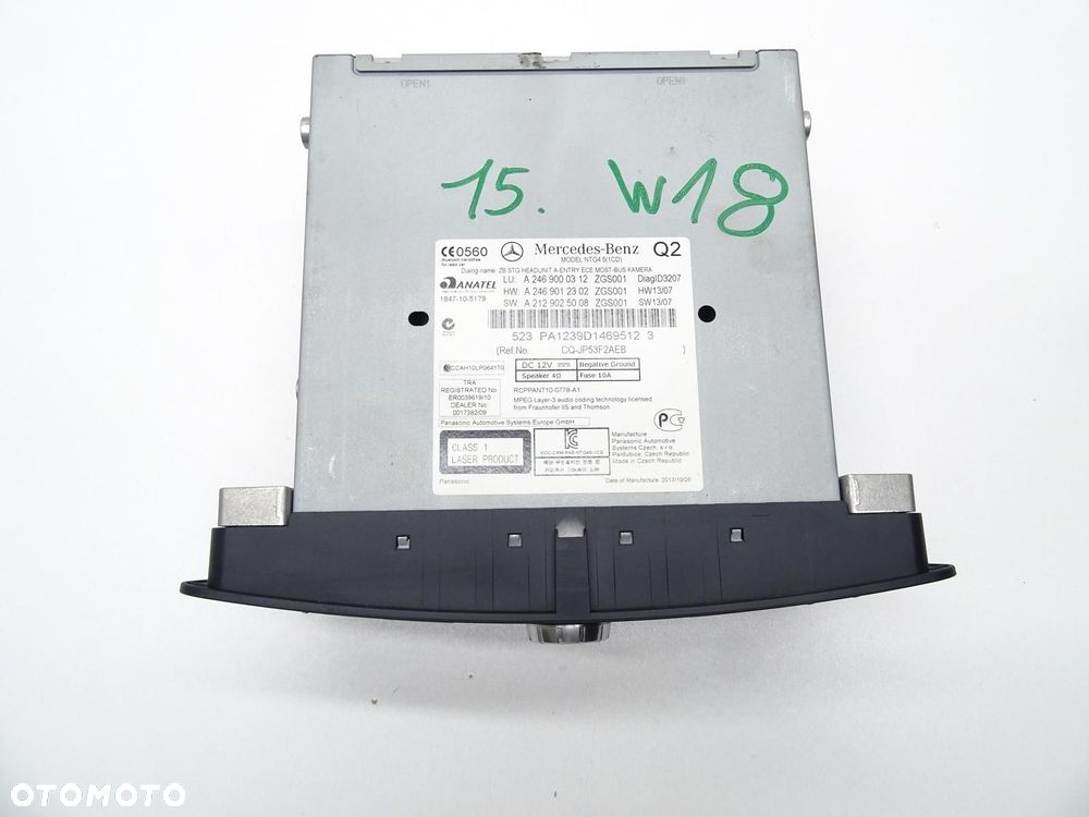 RADIO RADIOODTWARZACZ CD NAVI NAWIGACJA A2469000312 MERCEDES W176 A-KLASA - 4