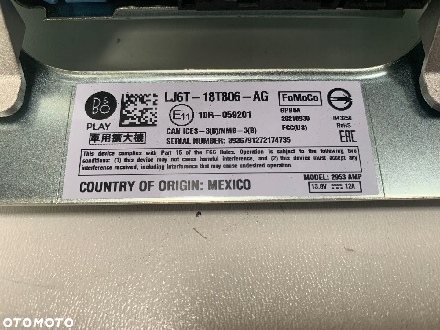 FORD ESCAPE MK4 KUGA MK3 2020 WZMACNIACZ NAGŁOŚNIENIA BANG OLUFSEN BO USA - 4