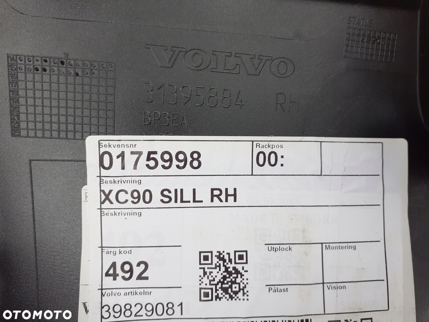 Listwa progowa prawa do Volvo XC90 II 15-20r. - 6