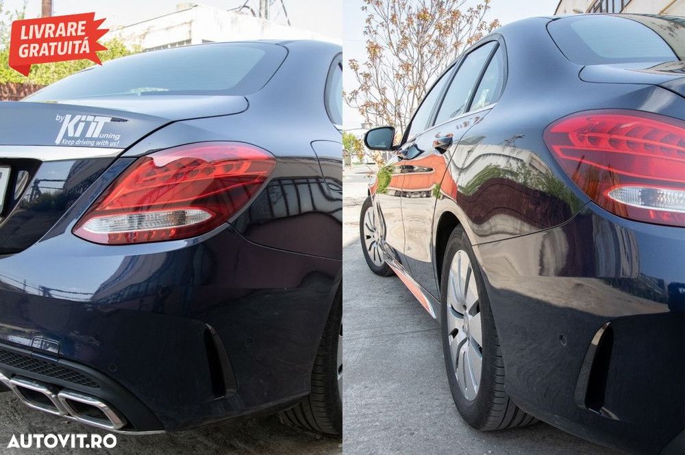Ornamente bara Spate flapsuri Mercedes C Class W205 (2014-2020) Negru - 8