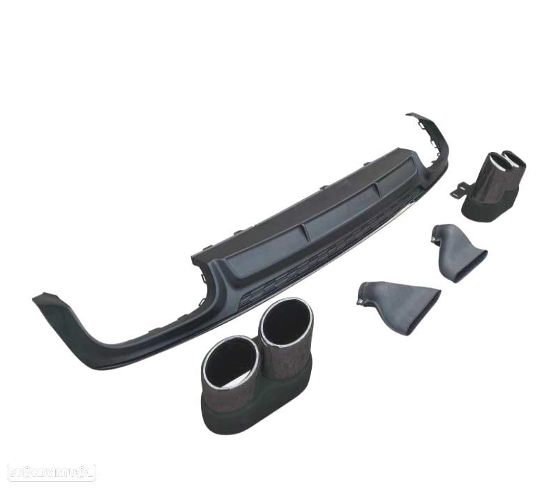 DIFUSOR AUDI A6 S LINE 19- LOOK S6 + PONTEIRAS DE ESCAPE PRETAS - 2