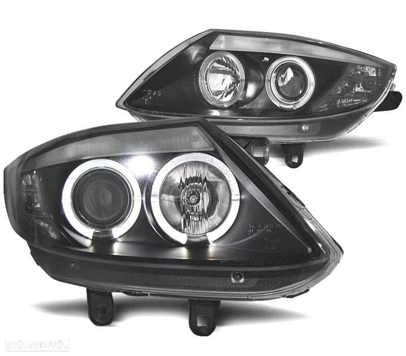 FARÓIS BMW Z4 03-09 ANGEL EYES FUNDO PRETO - 3