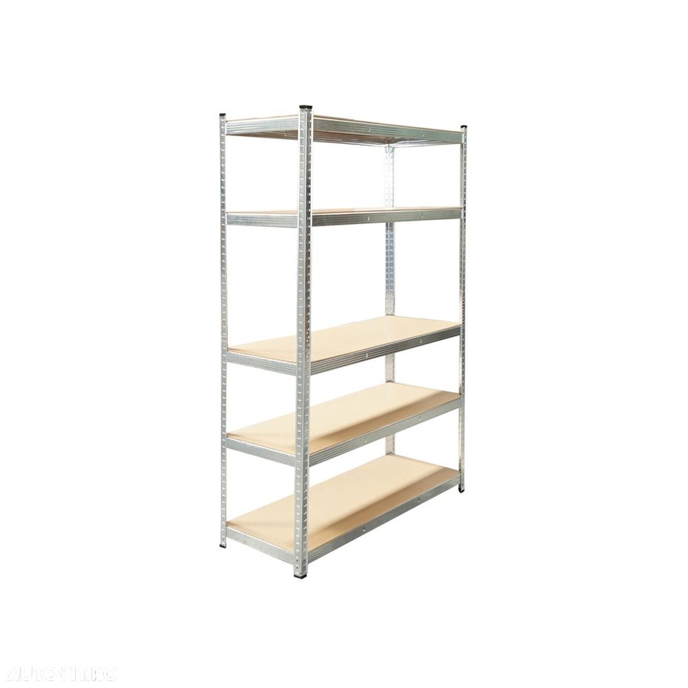 Raft metalic cu 5 polite MDF, 180x120x40cm, 250kg/polita, montaj fara suruburi, galvanizat - 2