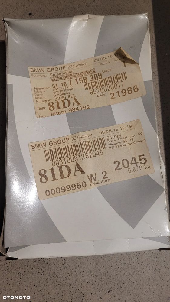 WKŁAD LUSTERKA BMW 3 E90/E91 09- 51167158309 PRAWY - 1
