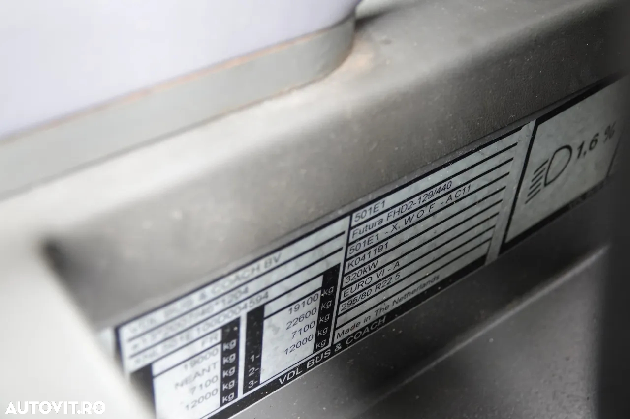 VDL FHD2 / EURO 6 / IMPORTAT / 12. 2015 / TURIST / WC / Prize USB / AUTOMAT / ECHIPAMENTE COMPLETE / - 37
