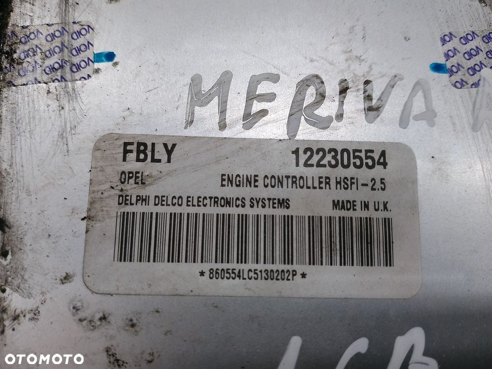 KOMPUTER, STEROWNIK OPEL MERIVA A 12230554 1.6 DELPHI - 2