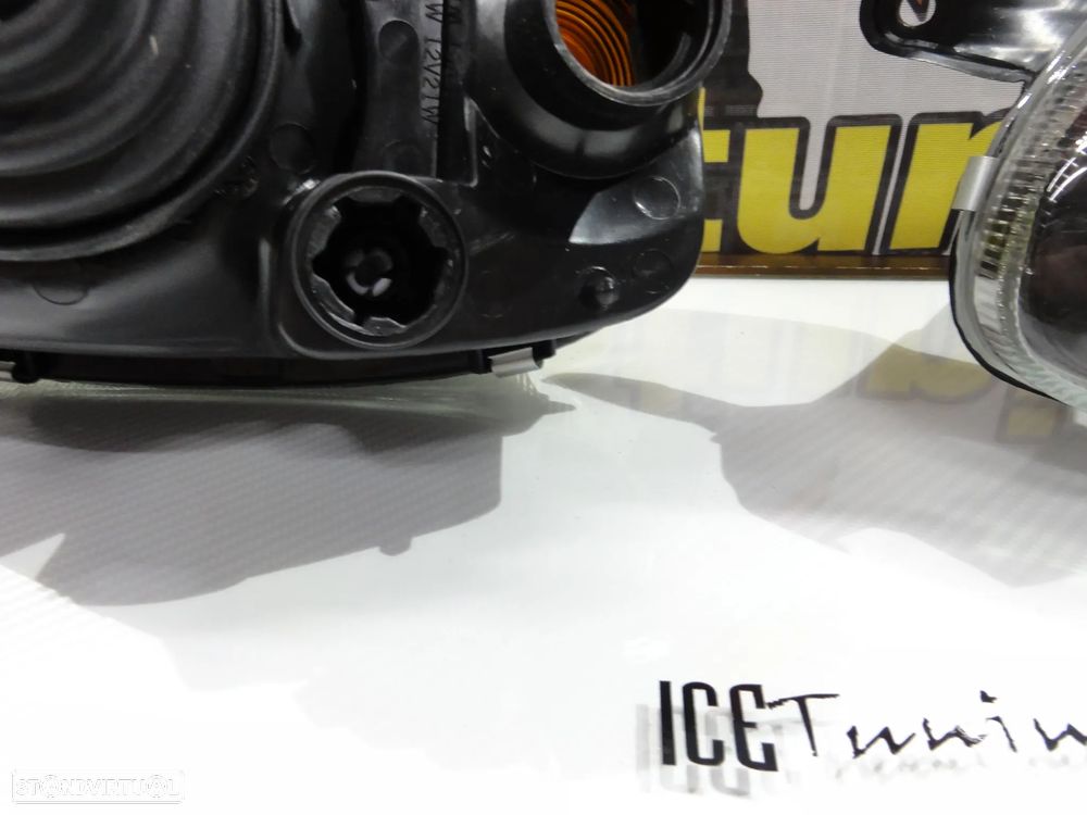 Faróis frontais com luz branca 5000k Opel corsa B Fundo Preto regulação elétrica - 8