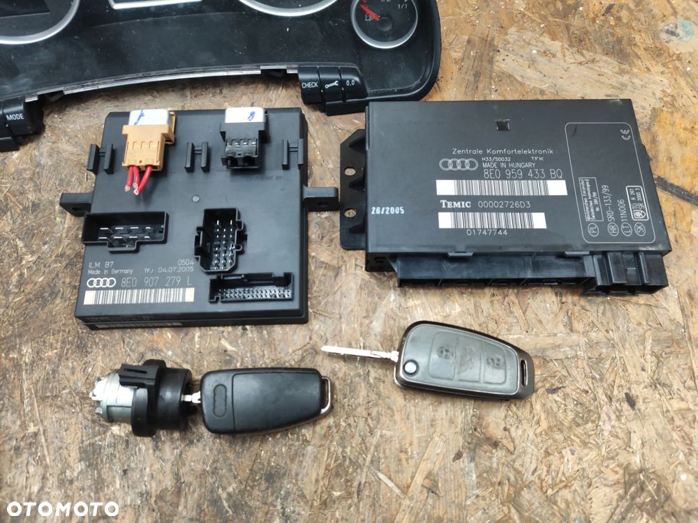 Zestaw startowy komputer sterownik silnika Bosch 0281011760 / 8E0907401AJ do Audi A4 B7 3.0 TDI BKN Automat licznik immobilizer stacyjka kluczyk moduł komfortu całość komplet z foto do odpalenia twojego auta - 5