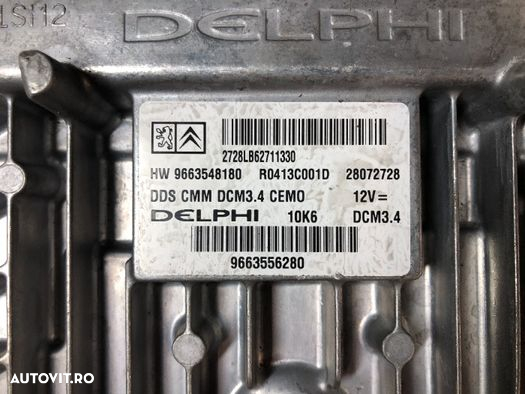 ECU calculator motor Peugeot 407 2.0 HDi HW 9663556280; 28072728 - 2