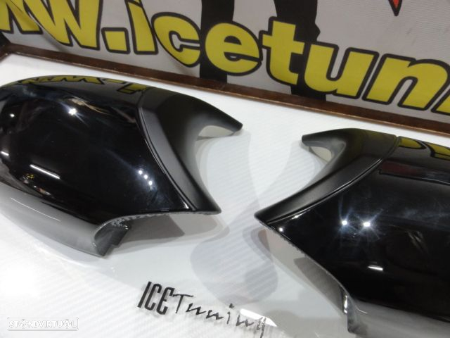 Capas / carcaça de espelhos preto brilhante BMW Serie 1 E81, E82, E87, E88 M1 look LCI 07-11 - 4