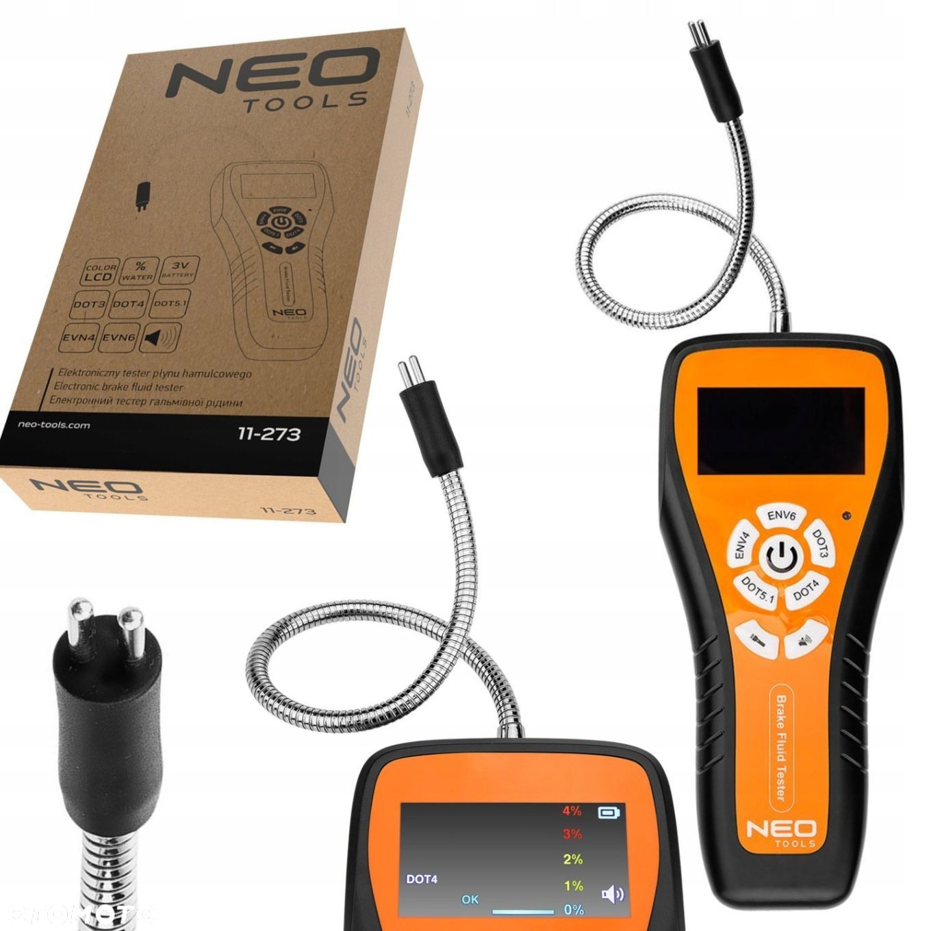 NEO ELEKTRONICZNY TESTER PŁYNU HAMULCOWEGO DOT3 DOT4 DOT5 EVN4 EVN6 11-273 - 1
