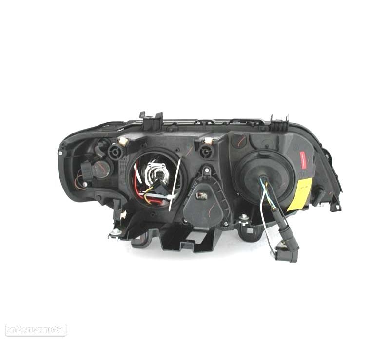 FARÓIS ANGEL EYES PARA BMW X5 E53 00-03 FUNDO PRETO - 2