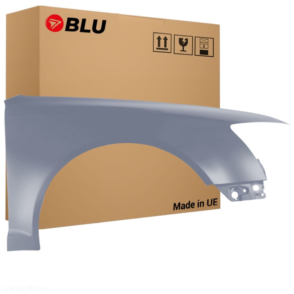 BLU Błotnik Audi A6 C6 Lift LY7H Prawy Srebrny 2008-2011 przód AkoyaSilber