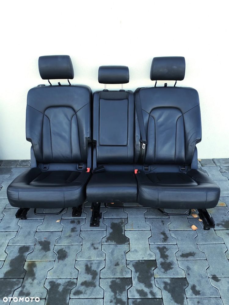 AUDI Q7 4L 05-15R FOTELE TYLNE KANAPA DRUGI RZAD CZARNA SKORA 7 OSOB - 2