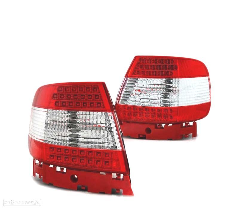 FAROLINS TRASEIROS LED AUDI A4 94-00 VERMELHO BRANCO - 2