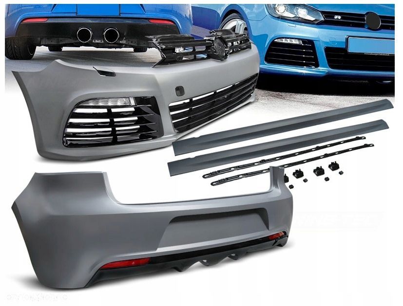 Zestaw Body kit zderzak przod tyl progi R20 R Tuning Vw Golf VI 6 5k 5k0 - 3