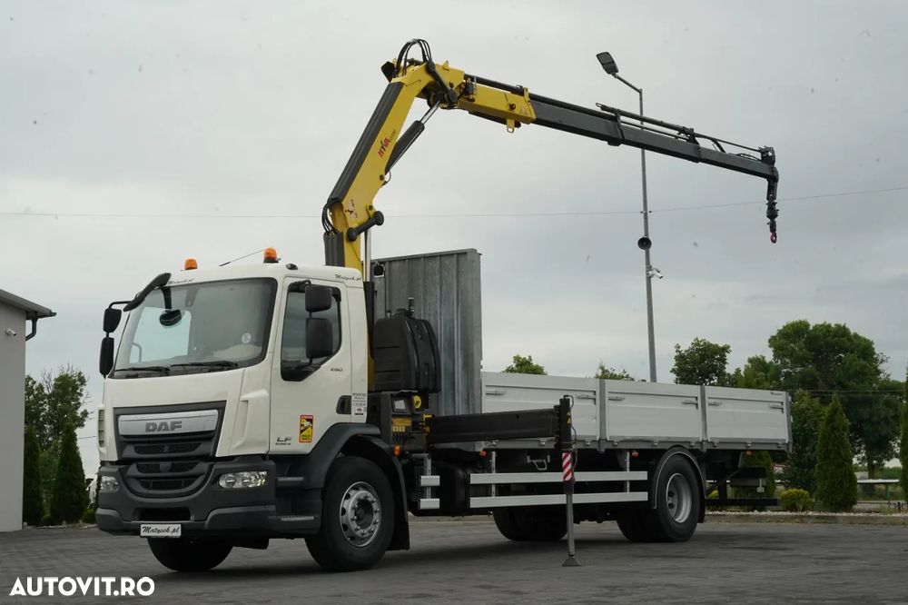 DAF LF 260 / 4X2 / LIVRARE - 7.30 + HDS HYVA HC 153 / RADIOCOMANDĂ / ROTATOR / AUTOMATĂ / EURO 6 - 2