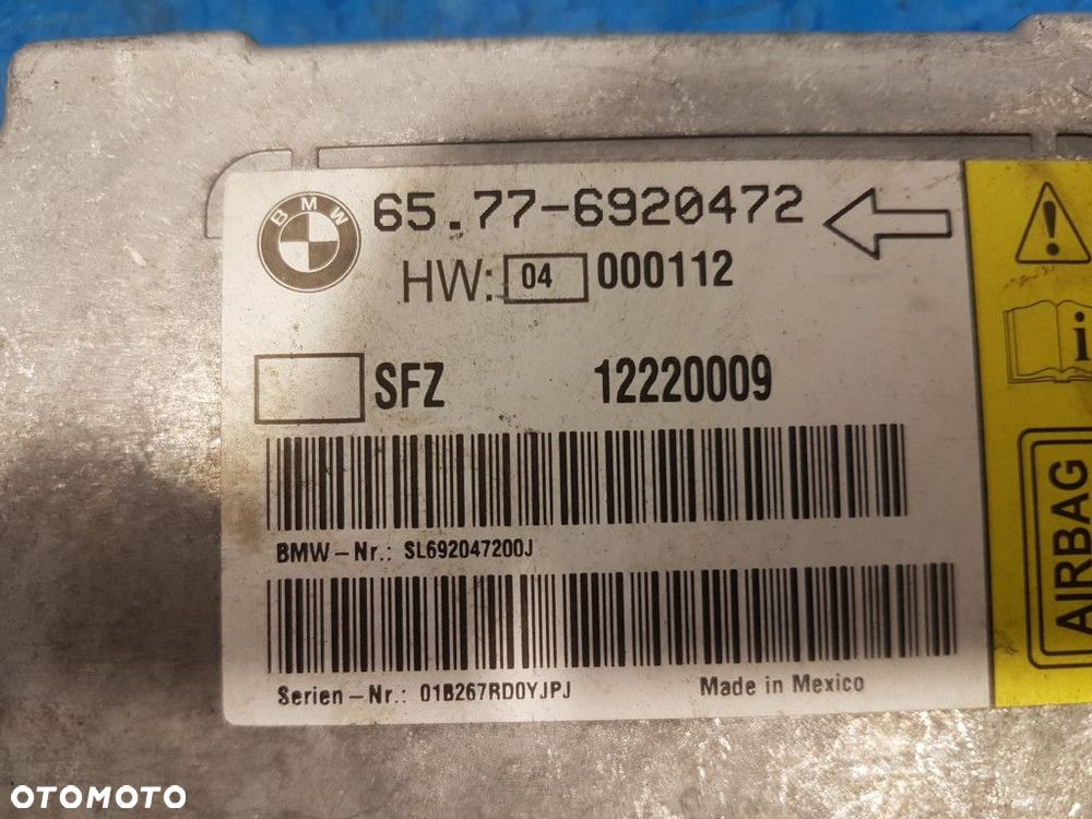 BMW E65 SENSOR AIRBAG 6920472 - 3