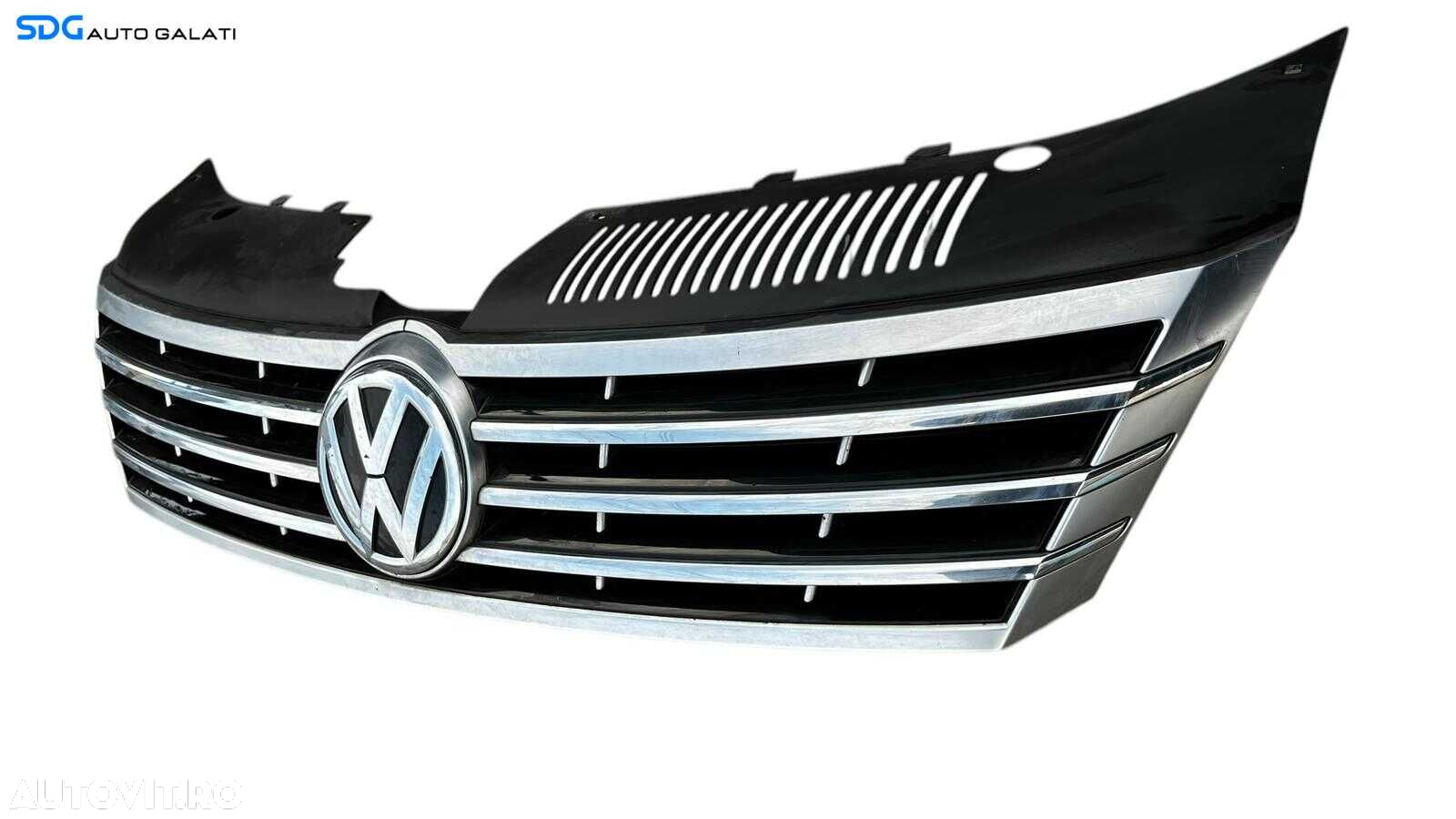 Grila Centrala cu Emblema Sigla de pe Bara Spoiler Fata Volkswagen CC 2012 - 2017 Cod 3C8853653A 3C8853651A [L5327] - 2