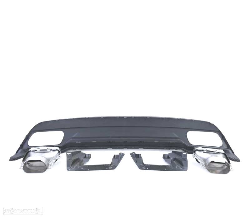 DIFUSOR MERCEDES CLASE A W176 12-15 AMG + PONTEIRAS DE ESCAPE CROMADAS LOOK A45 - 2