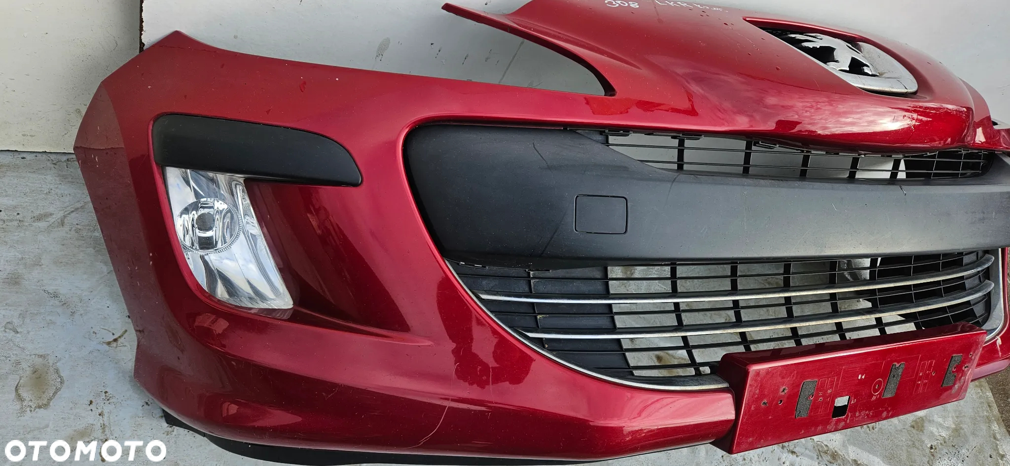 PEUGEOT 308 ZDERZAK PRZEDNI PRZÓD GRILL ORYGINAŁ KOLOR LKR - 3