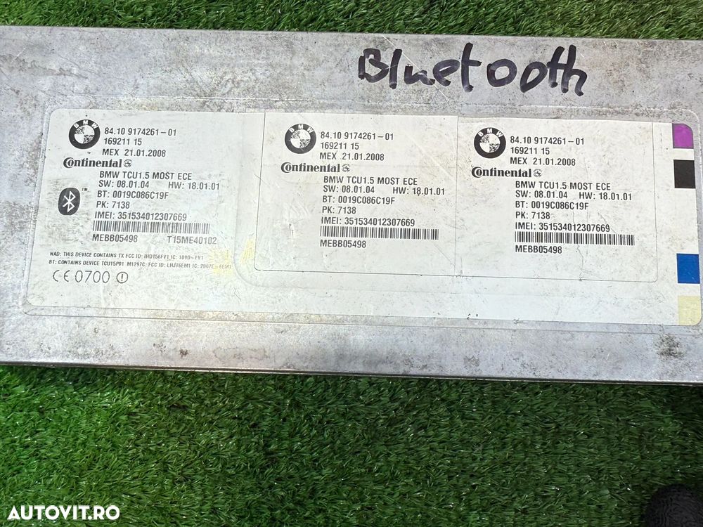MODUL BLUETOOTH BMW 318I SERIA 3 E90 LCI 2.0 BENZINA 2008 COD OEM 84109174261 8410917426101 9174261 917426101 2005-2013 - 6