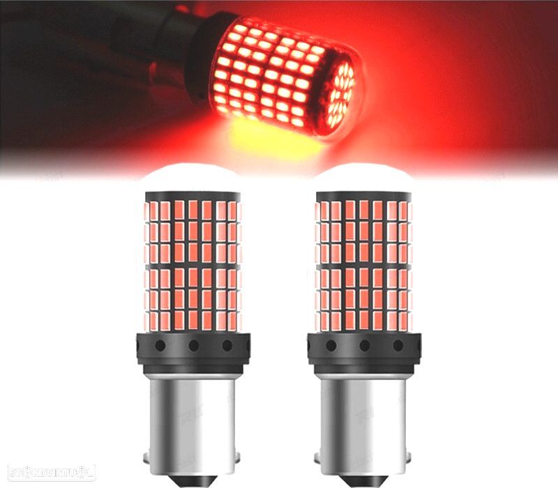 LÂMPADAS LED BA15S CANBUS VERMELHO - 1