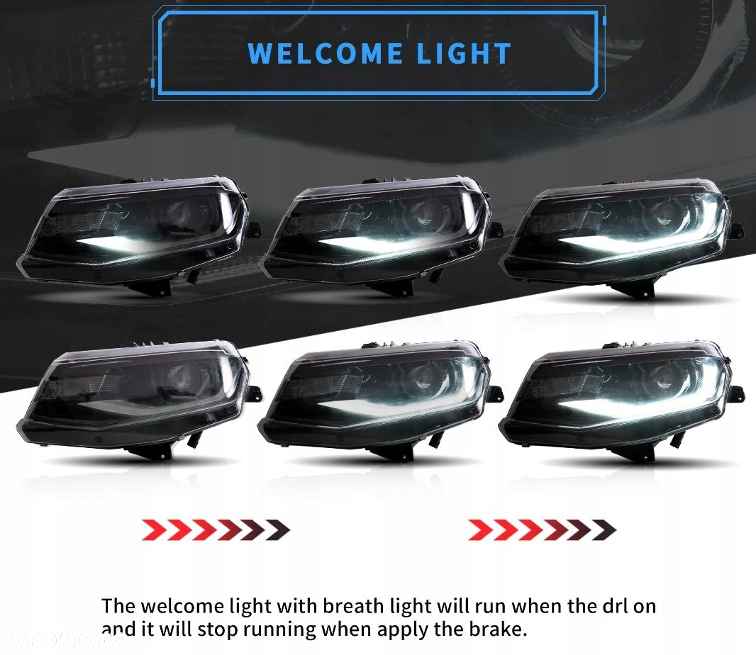 Reflektor Lampa kpl Vland Full Led Neon Tuning Chevrolet Camaro VI 6 2016- - 9