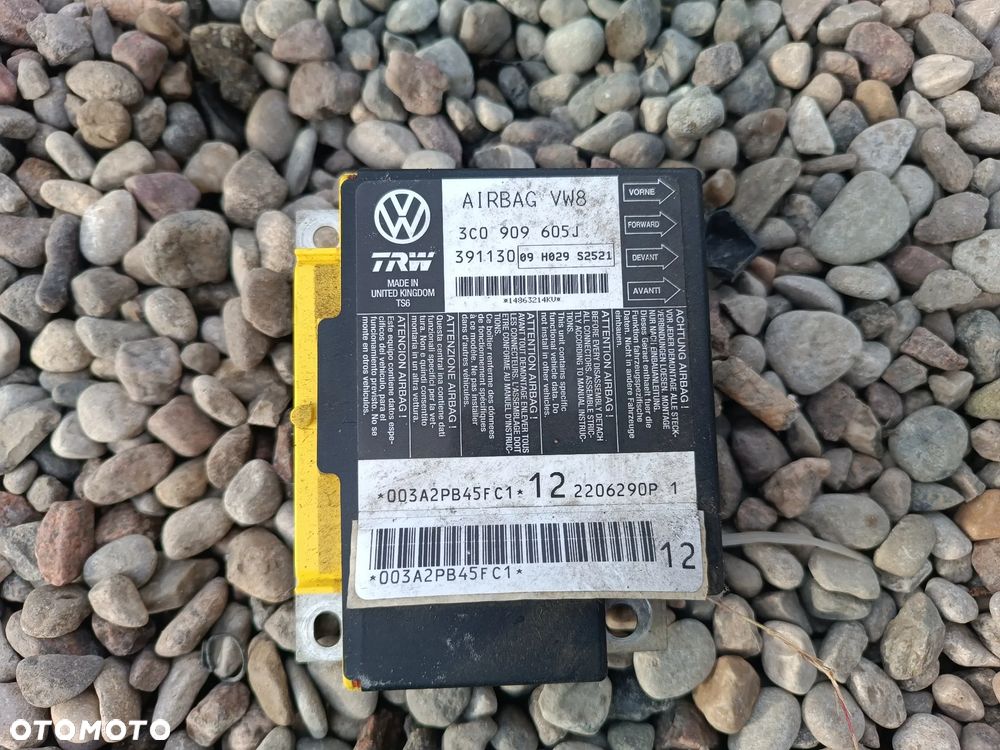 VW PASSAT B6 2.0 TDI 2006-2010 MODUŁ SENSOR AIRBAG ORYGINAŁ 3C0909605J - 1