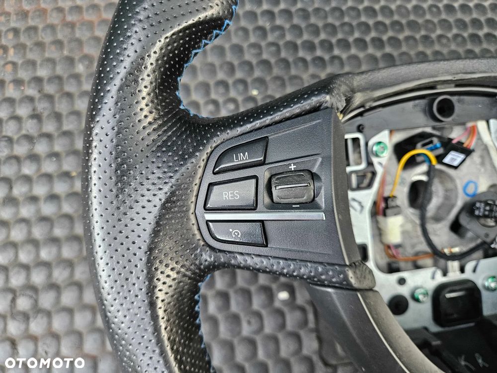 Kierownica Ścięta Trzy 3 Ramienna Pikowana Skóra Ancantara Multifunkcja Sterowanie AirBag Poduszka BMW 5 F10 F11 - 22