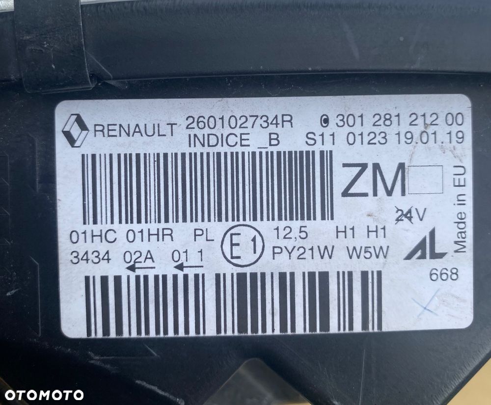 RENAULT Captur 1 I  13-19r kompletna LAMPA PRZEDNIA PRAWA REFLEKTOR PRAWY PRZÓD soczewka EUROPA  260102734R Wwa - 11