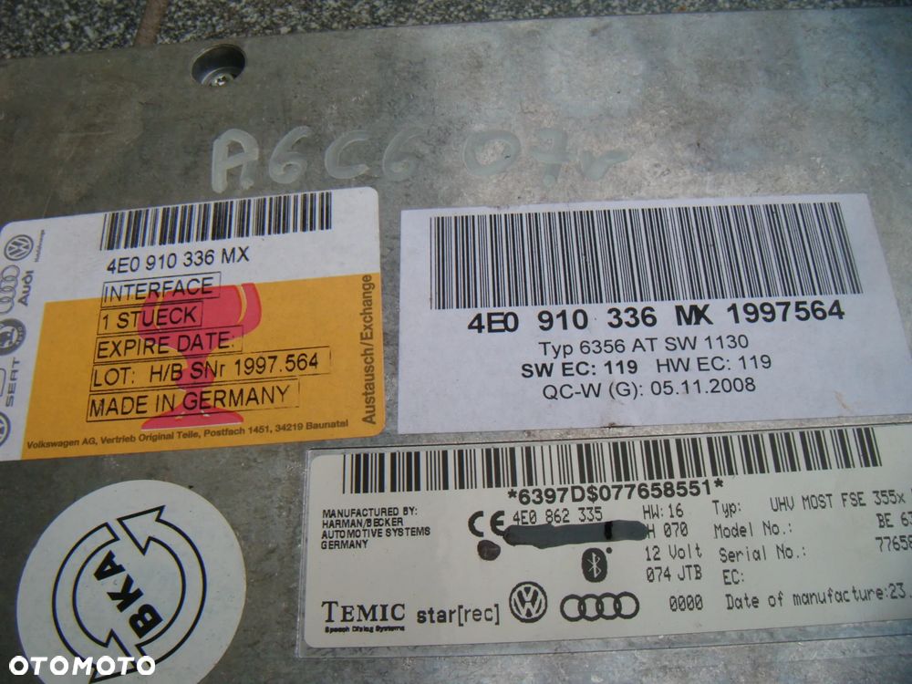 audi a6 c6 sterownik bluetooth 4e0910336mx - 2