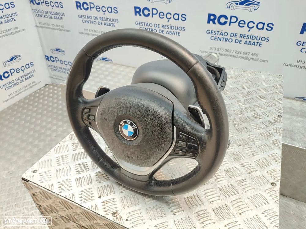 Volante completo em pele original BMW Serie 1 F20 F21 Patilhas Multifunções - 7