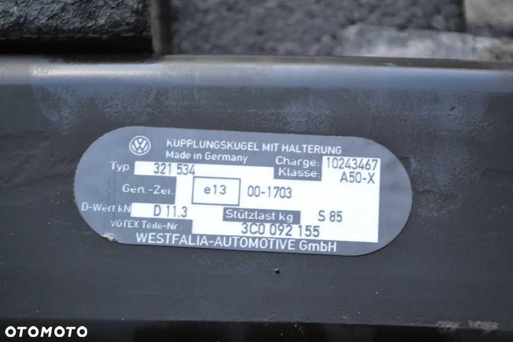 VW PASSAT B6 HAK HOLOWNICZY WESTFALIA WYPINANY 3C0092155 KULA 3C0803882A WIĄZKA MODUŁ 1K0907383 POMORSKIE - 12