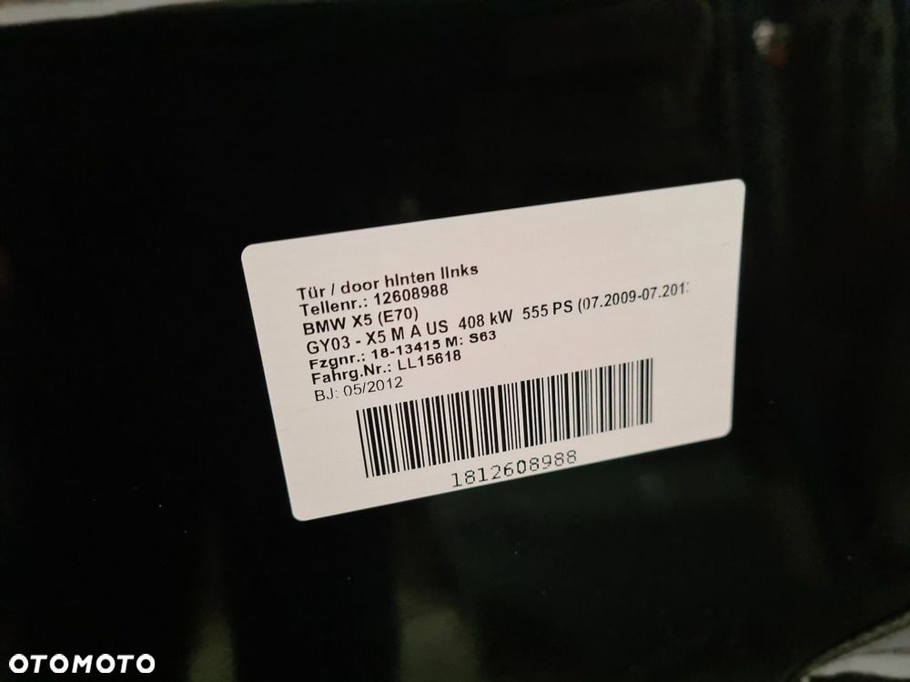 BMW X5 E70 DRZWI LEWY TYŁ 475 KEYLESS CIEMNA SZYBA - 4