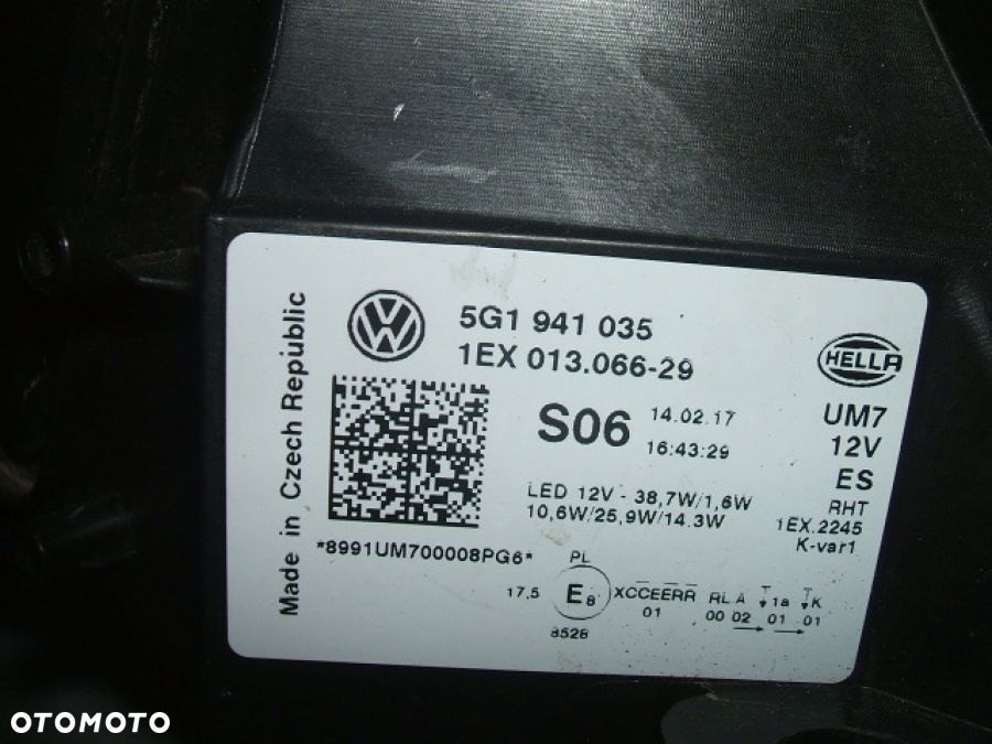GOLF VII 7 lifting LAMPA LEWA FULL LED 5G1941035 - 7