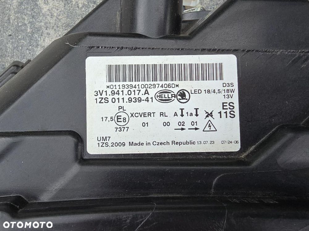 SKODA SUPERB 3 III 3V1 Lampa lewa przód Bi-Xenon Dynamic Led 3V1941017A - 9