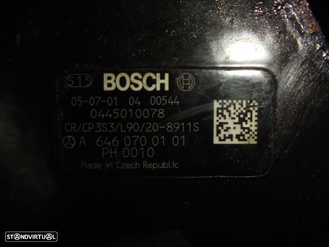 Bomba Injectora A6460700101  0445010078 MERCEDES W211 2004 E270CDI BOSCH MERCEDES CLASSE C W203 2006 C220CDI 150CV 0P BOSCH MERCEDES CLASS C W203 2004 220CDI 150Cv 4P PRETO BOSCH - 4