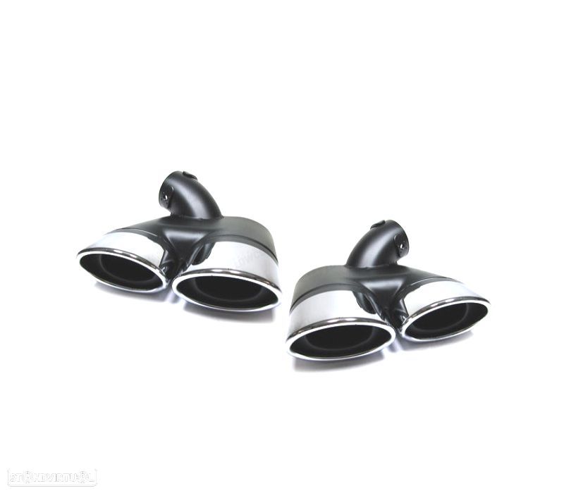 PONTEIRAS DE ESCAPE DUPLAS OVAIS MERCEDES W211 02-09 ASPECTO AMG DIESEL - 1