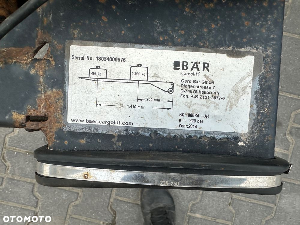 Winda BAR / MBB PALFINGER /Dhollandia / 2016 ATEGO MAN TGL - 2