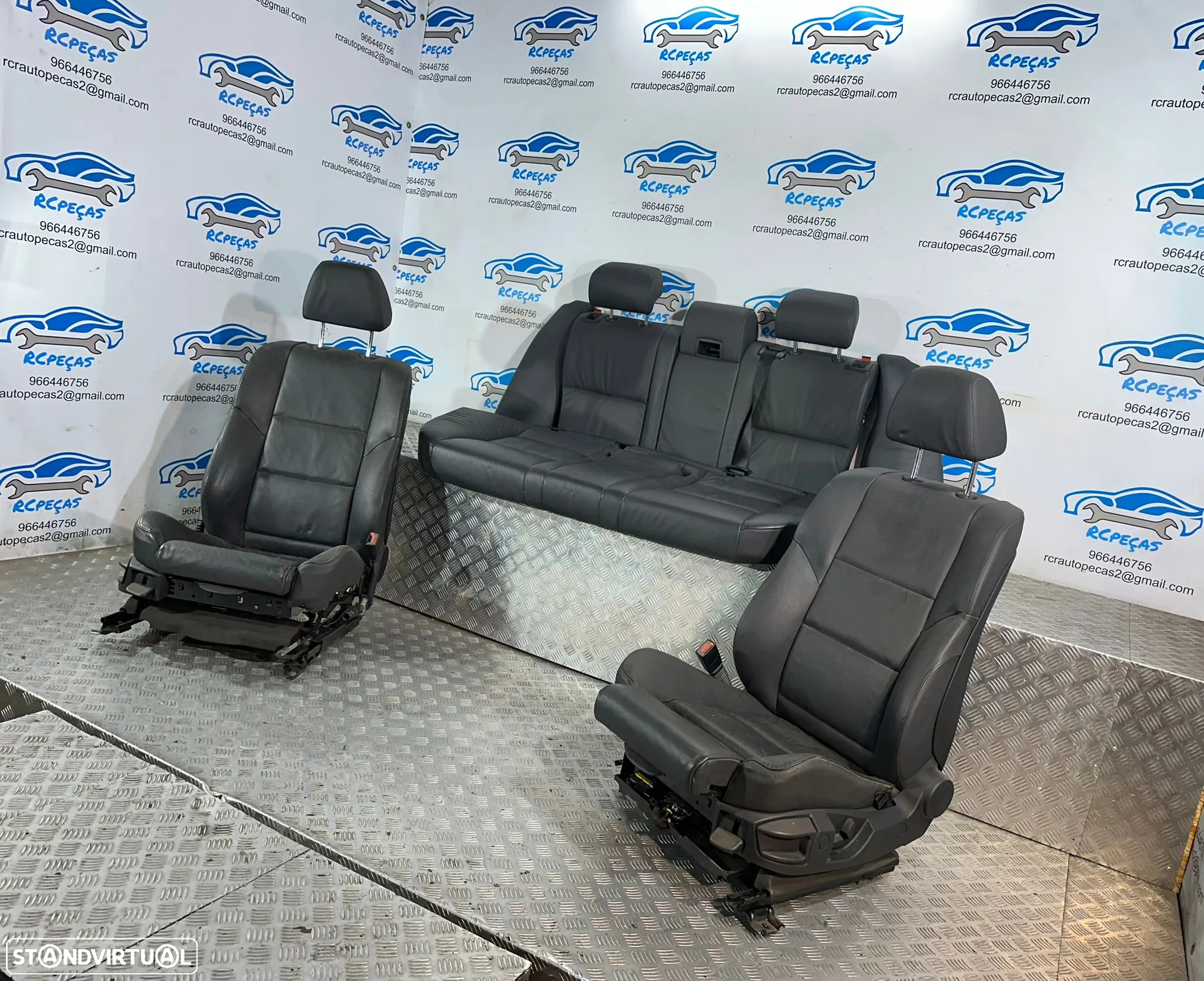 .Conjunto Bancos Pack M Pele Eletricos Frente Frontais Tras Traseiros Originais BMW Serie 5 E61 Touring 2003 - 2010 - 4