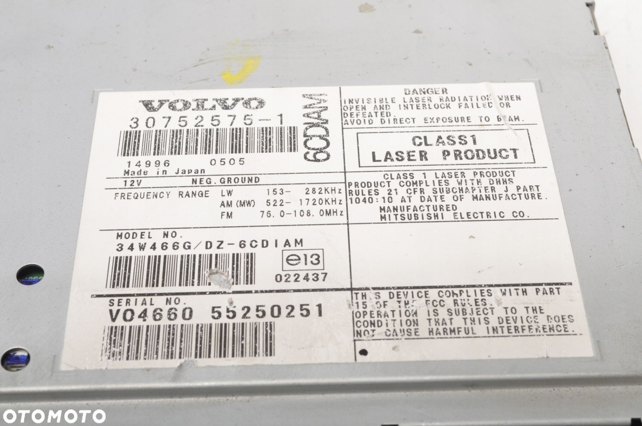 VOLVO C30 S40 II V50 C70 RADIO CZYTNIK CD 30752575 - 5