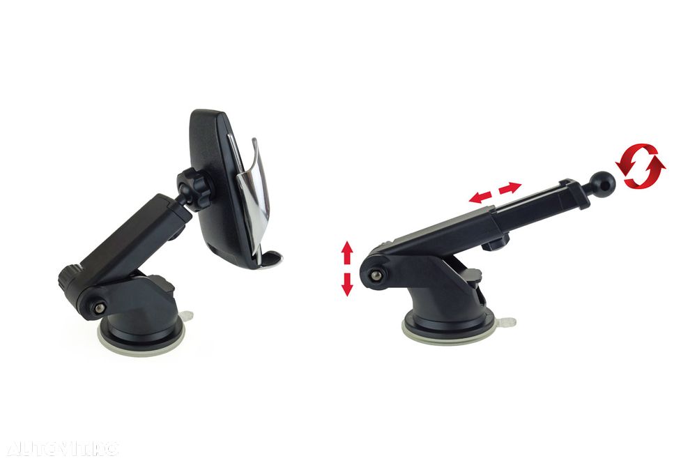 Suport telefon automat cu incarcare wireless, pentru smartphone cu tehnologie incarcare QI , micro USB, AMIO PHW-01 - 1