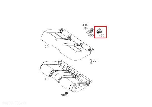 MERCEDES CLA GLA A-KLASA Mocowanie ISOFIX kanapy tyl OE - 2