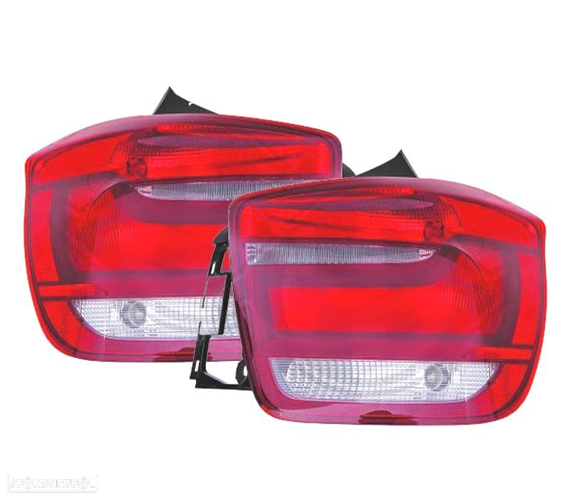 FAROLINS TRASEIROS BMW F20 F21 11- VERMELHO CHROME - 1