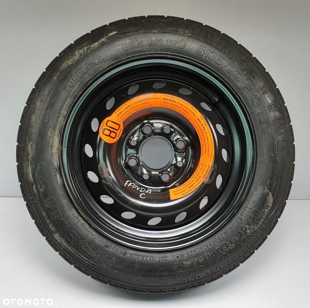KOŁO ZAPASOWE DOJAZDOWE PIRELLI 135/80/R13 ET33 4x98 FIAT PANDA II - 1