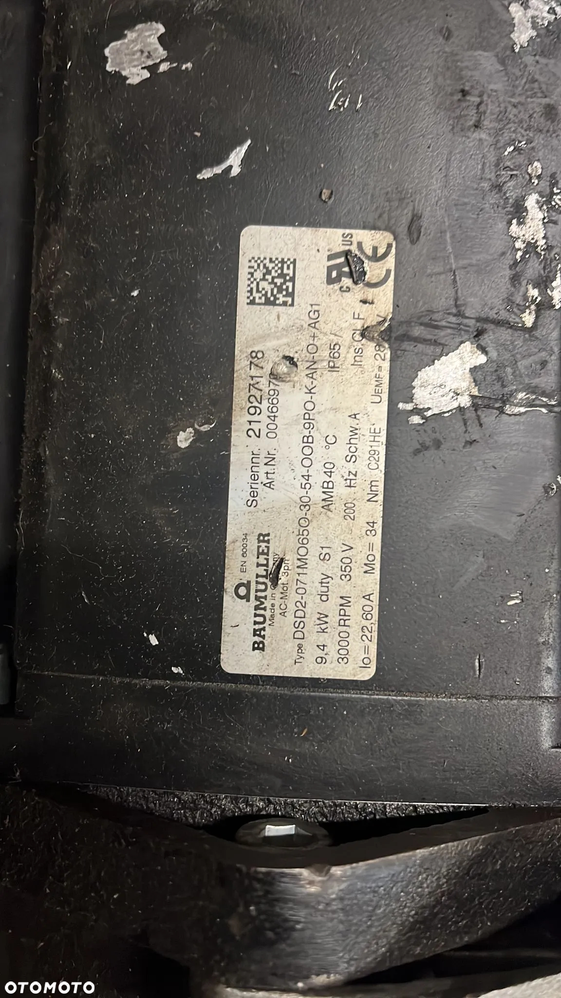 Dynamic Servo Motor / Silnik krokowy DSD2 9,4 KW BAUMULLER 21927178 - 2