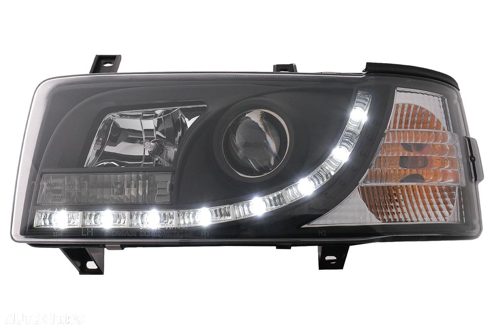 Faruri LED DRL compatibil cu VW Transporter T4 (1990-2003) Negru - 2