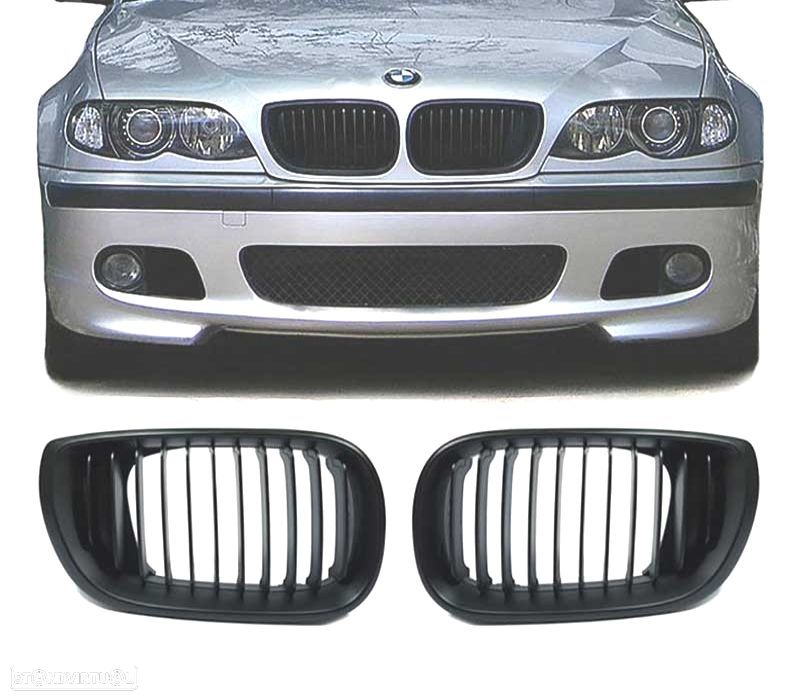 GRELHAS BMW E46 BERLINA TOURING 01-05 PRETO MATE LOOK M PERFORMANCE - 1