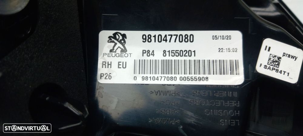 Farolim direito PEUGEOT 3008 II (M_) - 5